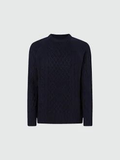 Outlet^North Sails 'Cable-knit Jumper NAVY BLUE
