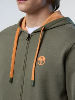 Sweatshirts & Hoodies^North Sails 'Full-zipper Hoodie With Rubber Logo DUSTY OLIVE