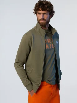 Sweatshirts & Hoodies^North Sails 'Full-zipper Sweatshirt With Logo Patch DUSTY OLIVE