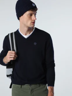 Outlet^North Sails 'Jumper With V-neck NAVY BLUE