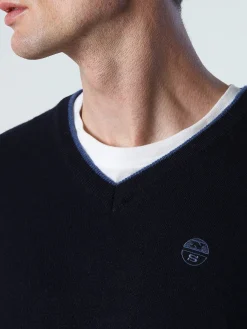 Outlet^North Sails 'Jumper With V-neck NAVY BLUE