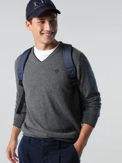 Outlet^North Sails 'Jumper With V-neck MEDIUM GREY MELANGE