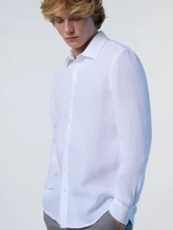 Shirts^North Sails 'Long-sleeved Linen Shirt WHITE