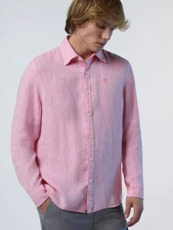 Shirts^North Sails 'Long-sleeved Linen Shirt TANGERINE