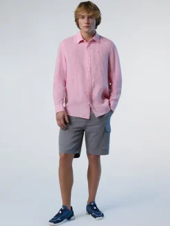 Shirts^North Sails 'Long-sleeved Linen Shirt TANGERINE