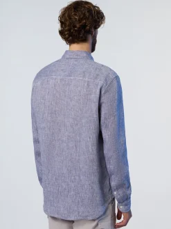 Shirts^North Sails 'Long-sleeved Linen Shirt NAVY BLUE