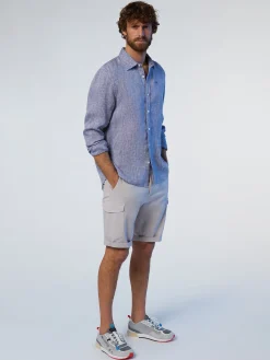 Shirts^North Sails 'Long-sleeved Linen Shirt NAVY BLUE
