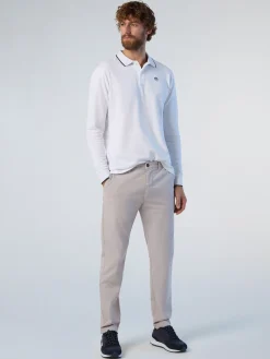 Polo Shirts^North Sails 'Long-sleeved Polo Shirt With Logo Collar WHITE