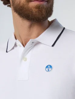 Polo Shirts^North Sails 'Long-sleeved Polo Shirt With Logo Collar WHITE