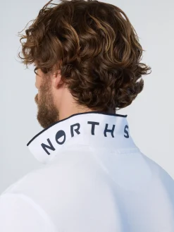 Polo Shirts^North Sails 'Long-sleeved Polo Shirt With Logo Collar WHITE