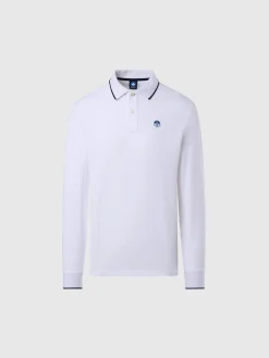 Polo Shirts^North Sails 'Long-sleeved Polo Shirt With Logo Collar WHITE