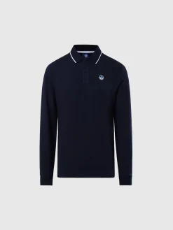 Polo Shirts^North Sails 'Long-sleeved Polo Shirt With Logo Collar NAVY BLUE