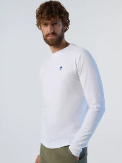 T-shirts^North Sails 'Long-sleeved T-shirt With Logo Patch WHITE