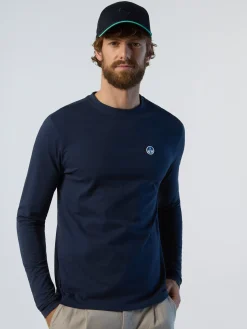 T-shirts^North Sails 'Long-sleeved T-shirt With Logo Patch NAVY BLUE
