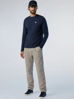 T-shirts^North Sails 'Long-sleeved T-shirt With Logo Patch NAVY BLUE