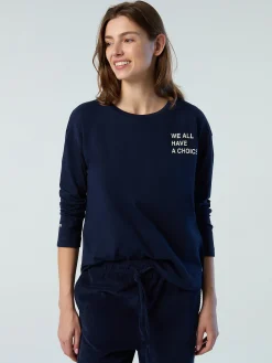 Outlet^North Sails 'Long-sleeved T-shirt With Slogan Prints NAVY BLUE