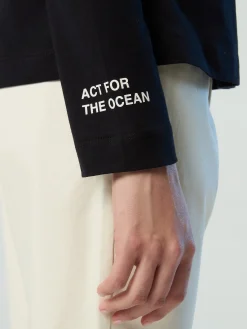 Outlet^North Sails 'Long-sleeved T-shirt With Slogan Prints BLACK