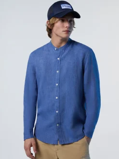 Shirts^North Sails 'Mandarin Collar Shirt DARK DENIM