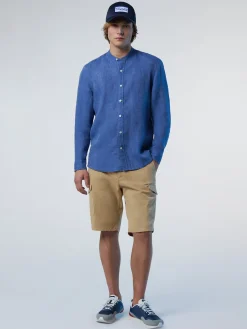 Shirts^North Sails 'Mandarin Collar Shirt DARK DENIM