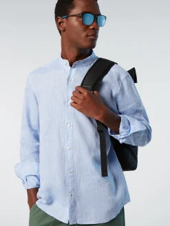 Outlet^North Sails 'Mandarin Collar Shirt LIGHT BLUE