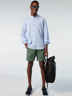 Outlet^North Sails 'Mandarin Collar Shirt LIGHT BLUE