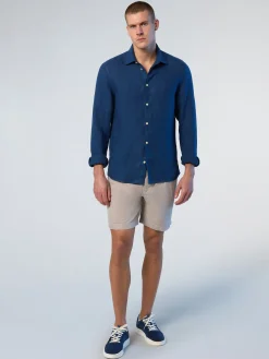 Shirts^North Sails 'Plain Linen Shirt DARK DENIM