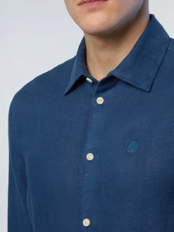 Shirts^North Sails 'Plain Linen Shirt DARK DENIM
