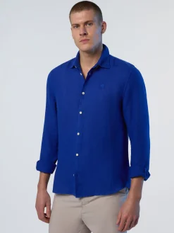 Shirts^North Sails 'Plain Linen Shirt SURF BLUE