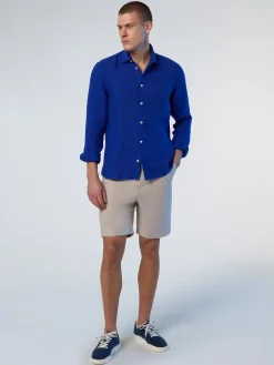 Shirts^North Sails 'Plain Linen Shirt SURF BLUE