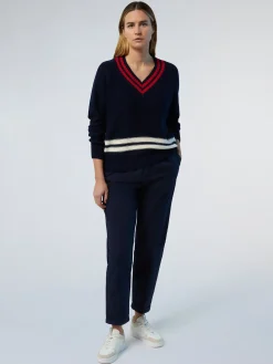 Trousers^North Sails 'Pleated Gabardine Chinos NAVY BLUE