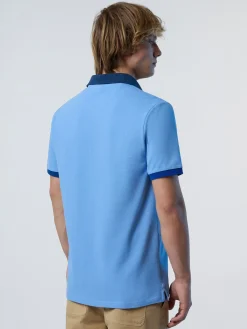Polo Shirts^North Sails 'Polo Shirt With Collar Lettering LIGHT BLUE