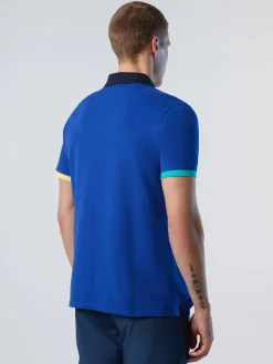 Polo Shirts^North Sails 'Polo Shirt With Collar Lettering SURF BLUE