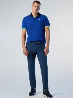 Polo Shirts^North Sails 'Polo Shirt With Collar Lettering SURF BLUE
