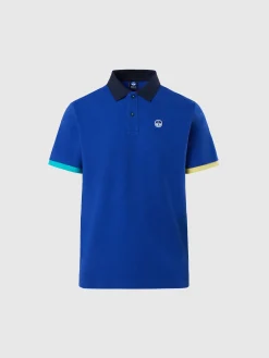 Polo Shirts^North Sails 'Polo Shirt With Collar Lettering SURF BLUE
