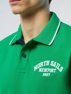 Polo Shirts^North Sails 'Polo Shirt With College Patches GREEN BEE