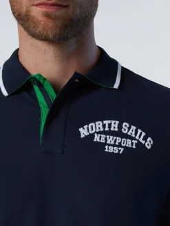 Polo Shirts^North Sails 'Polo Shirt With College Patches NAVY BLUE