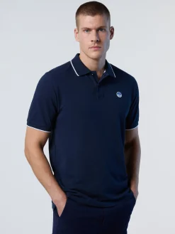 Polo Shirts^North Sails 'Polo Shirt With Logo Collar NAVY BLUE