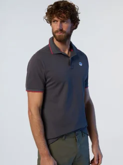 Polo Shirts^North Sails 'Polo Shirt With Logo Collar IRON GREY
