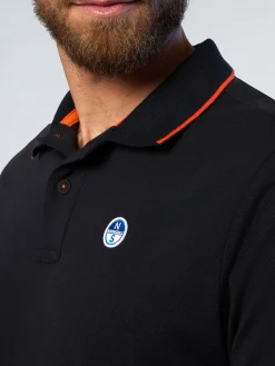 Polo Shirts^North Sails 'Polo Shirt With Logo Collar BLACK