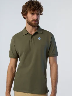 Polo Shirts^North Sails 'Polo Shirt With Logo Patch DUSTY OLIVE