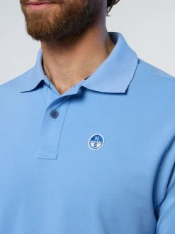 Polo Shirts^North Sails 'Polo Shirt With Logo Patch LIGHT BLUE