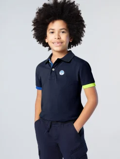 Polo Shirts^North Sails 'Polo Shirt With Mismatch Cuffs NAVY BLUE