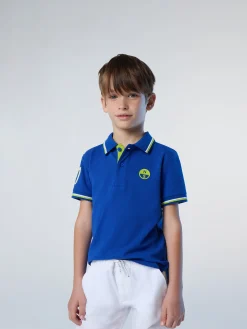 Polo Shirts^North Sails 'Polo Shirt With Sleeve Print SURF BLUE