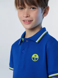 Polo Shirts^North Sails 'Polo Shirt With Sleeve Print SURF BLUE