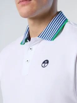 Polo Shirts^North Sails 'Polo Shirt With Striped Collar WHITE