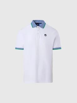 Polo Shirts^North Sails 'Polo Shirt With Striped Collar WHITE