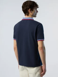 Polo Shirts^North Sails 'Polo Shirt With Striped Collar NAVY BLUE