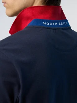 Polo Shirts^North Sails 'Polo Shirt With Striped Collar NAVY BLUE