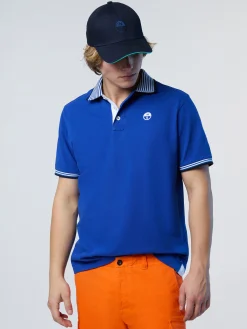 Polo Shirts^North Sails 'Polo Shirt With Striped Collar SURF BLUE
