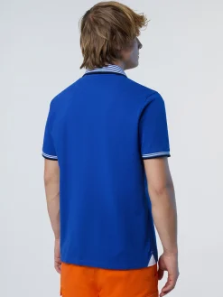 Polo Shirts^North Sails 'Polo Shirt With Striped Collar SURF BLUE